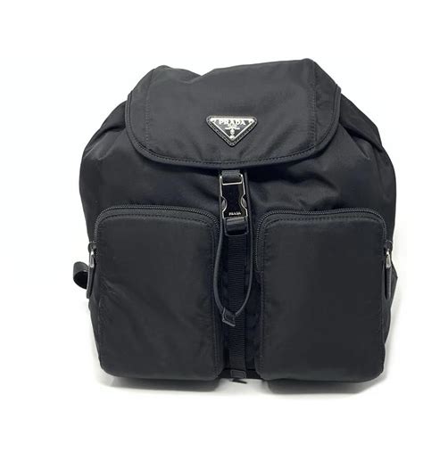 Prada Zaino Backpack Nylon Black in Nylon with Silver.